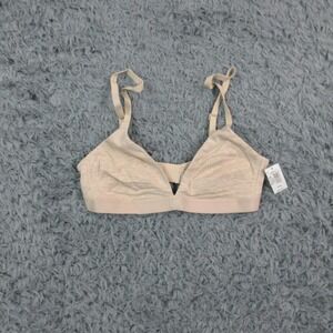 GapBody Bralette Womens XXS Beige Stretch Cotton Wireless Triangle Bra NWT